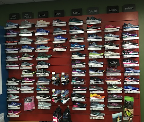 Women's athletic shoes at a specialty athletic shoe store