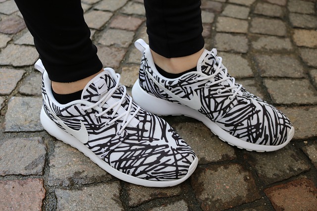 Nike black and white shoes