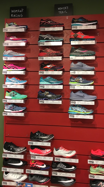 More women's athletic shoes at a specialty athletic shoe store
