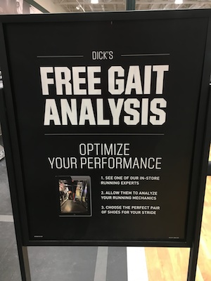 Gait analysis information at Dick's Sporting Goods