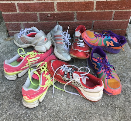 Recycling old athletic shoes is a great option